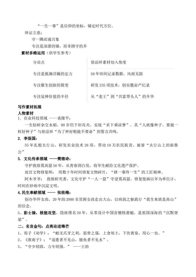 《时代楷模徐淙祥：心怀天下仓廪“一生择一事”与“一事终一生”思辨作文导写-_专项复习_2026年-语文专项复习_162026年高考语文作文热点新闻素材速记快用》第4页预览