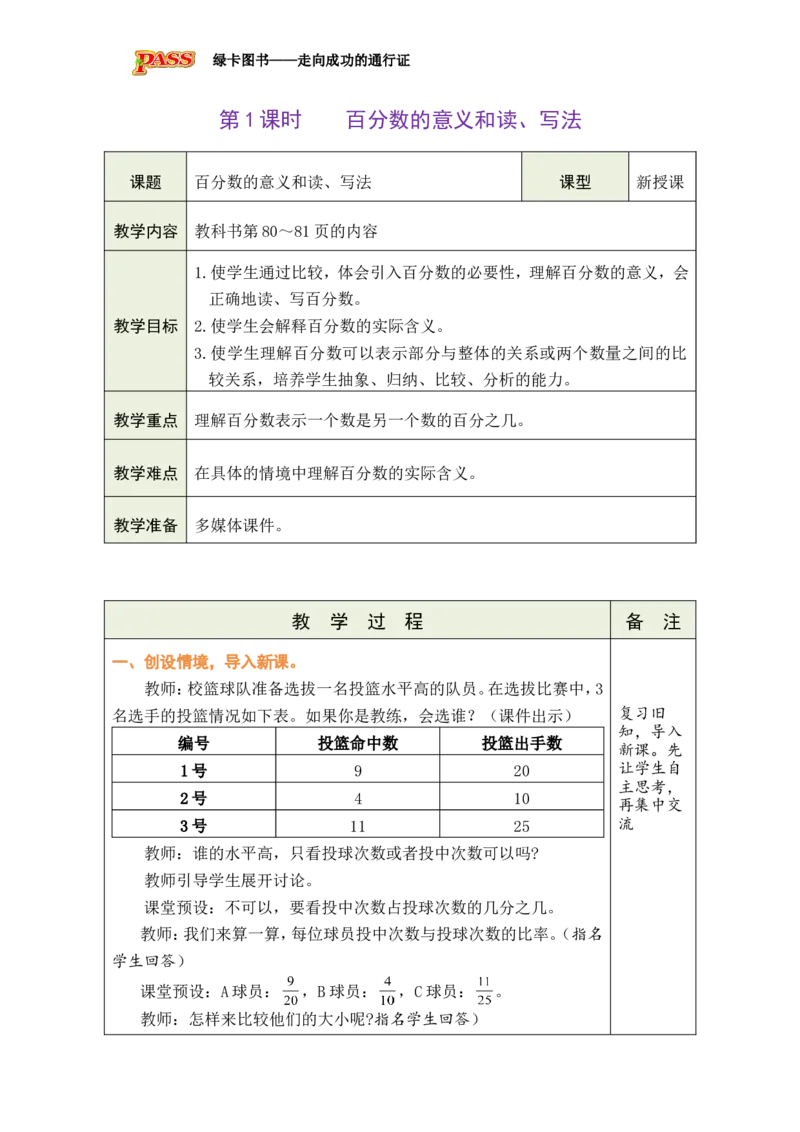 《第1课时百分数的意义和读、写法_26秋小学初中各机构教辅大合集（一本、教材帮、阳光同学、王朝霞、实验班、小典中点、上分卷、白欧、课堂笔记等等）_26秋小学教辅资料_小学数学》第1页预览