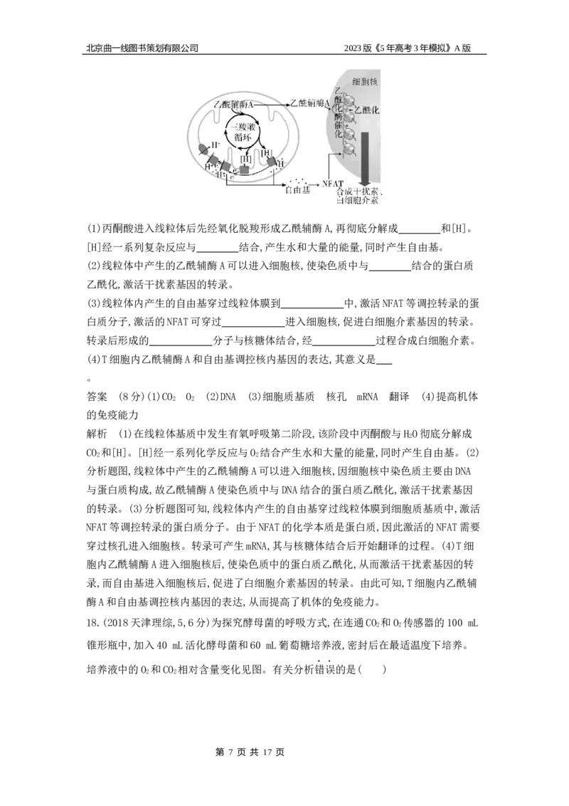 《1_4.专题五细胞呼吸(1)_2023版教学资源包_2023版新高考版选考总复习生物5·3A版_5_专题五细胞呼吸_4_10年高考真题分类题组》第7页预览