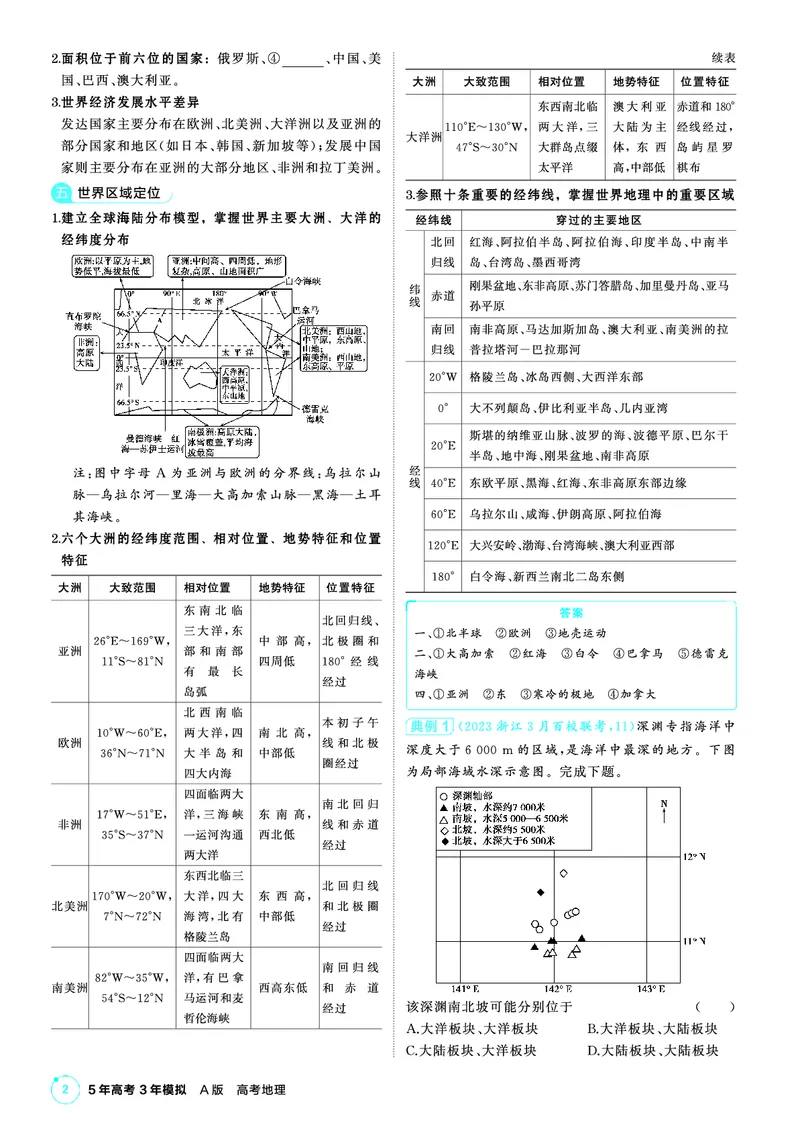 《-1_26版53A浙江地理区域地理教师_2026版教学资源包_202653高考总复习A版_浙江版_2026版.浙江版.选考总复习.地理.5·3A版_图书电子资源_区域地理_1_PDF教参电子书》第2页预览