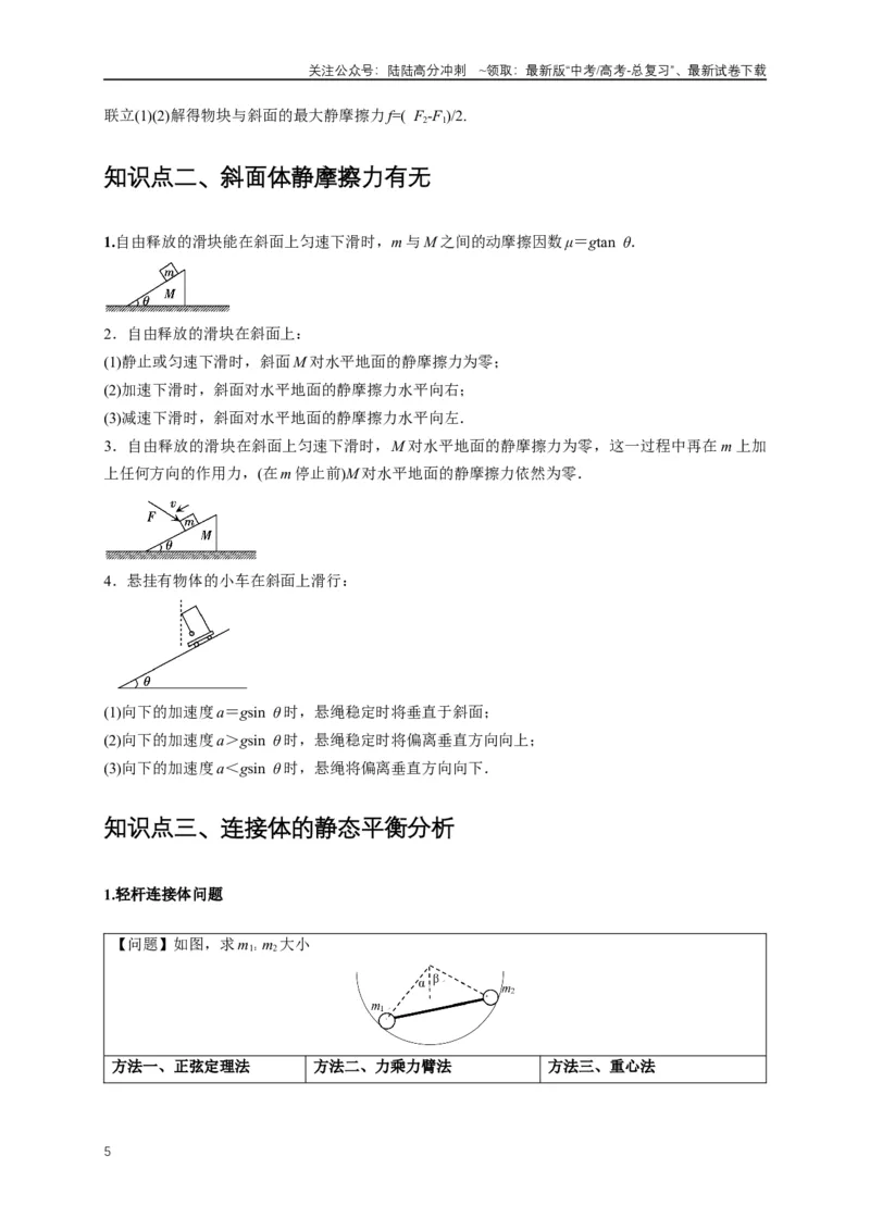《易错点02力的突变与共点力平衡问题（4陷阱点5考点7题型）（学生版）_04-物理-高考总复习_专项复习_2025年_2025年高考物理考试易错题（新高考通用）_资料_2025版》第5页预览