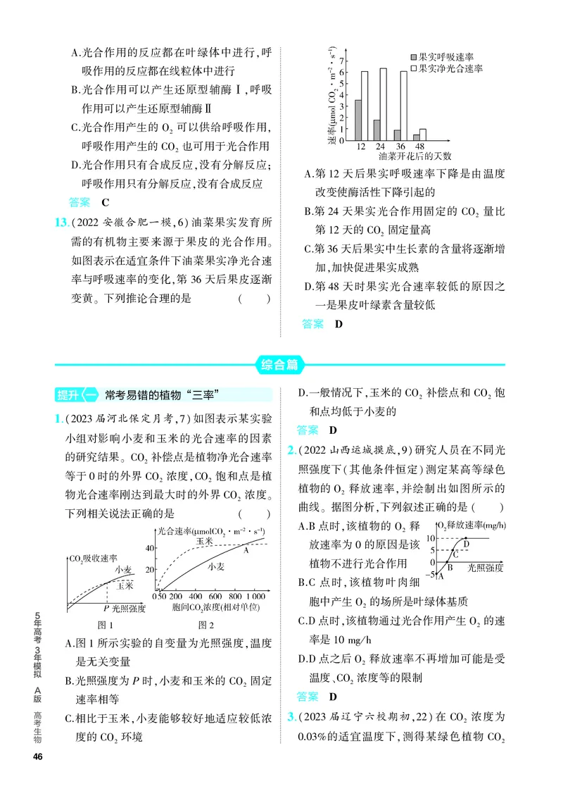 《1_06-专题六　光合作用（教参电子书—分层集训）_2024版教学资源包_2024版.新高考版生物.5·3A版_6_专题六光合作用_4_PDF教参电子书》第4页预览