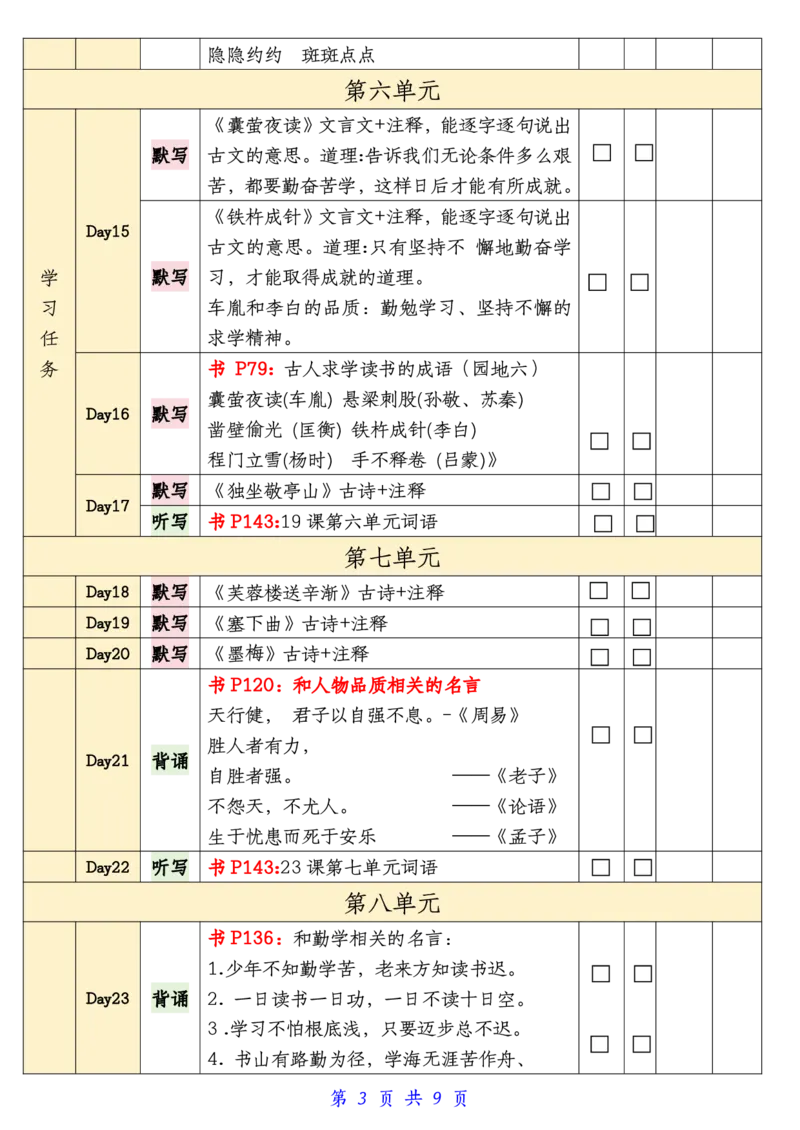 《_4年级下册同步教辅_四下语文_四下语文专项练习_四年级（下）语文期末复习单-》第3页预览