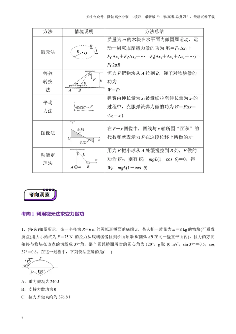 《第19讲功与功率（讲义）（教师版）_04-物理-高考总复习_一轮复习_2025年_2025年高考物理一轮复习讲义+练习+课件（新教材新高考）_第六章机械能守恒定律》第7页预览