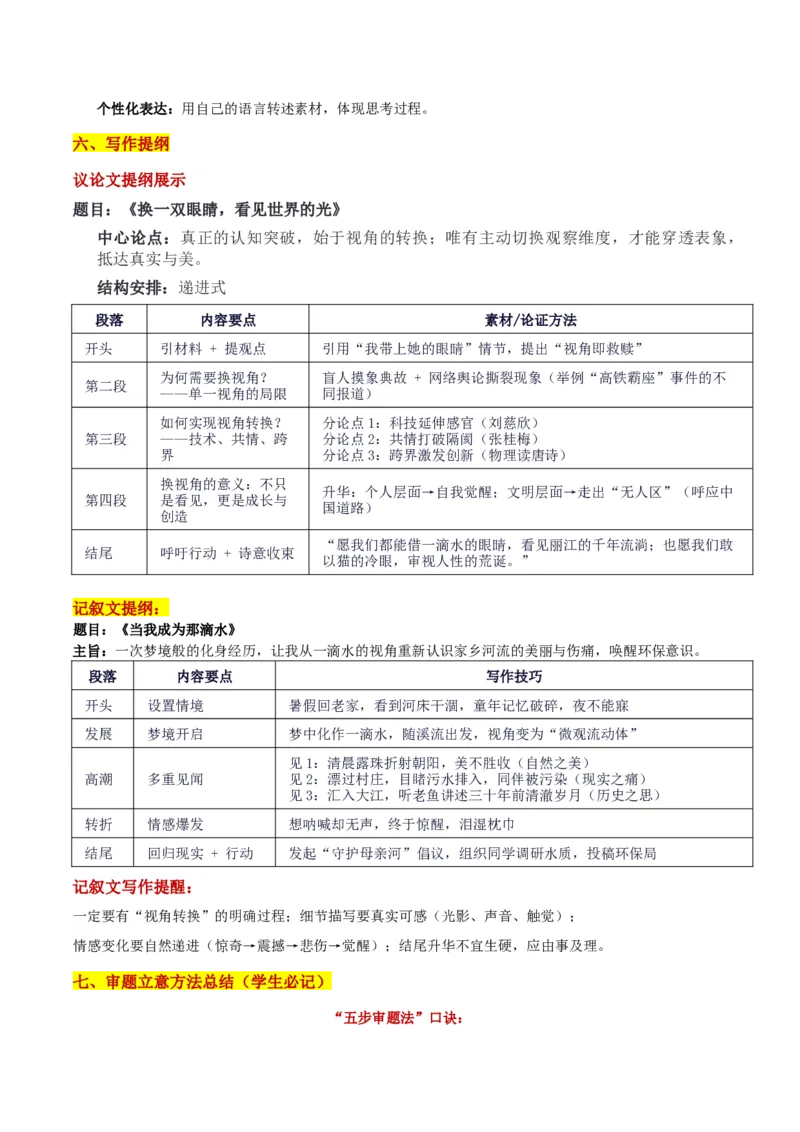 《皖南八校2026届摸底大联考“视角转换带来新发现”审题立意及范文_专项复习_2026年-语文专项复习_582026年高考语文各地名校模考卷作文导写》第4页预览