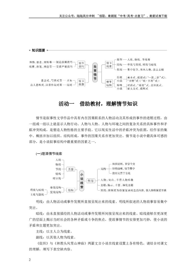 《板块二　学案9　分析故事情节——梳理文脉，把握作用_一轮复习_2025年_2025年大一轮复习讲义人教版语文_资料_1-资料_大一轮复习讲义教师专用_板块二~板块五_板块二　文学类阅读•小说》第2页预览