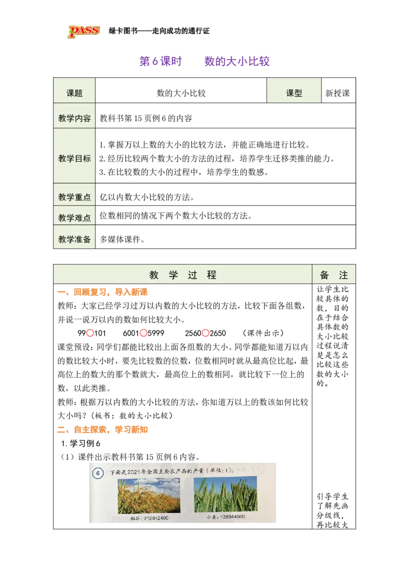 《第6课时数的大小比较_26秋小学初中各机构教辅大合集（一本、教材帮、阳光同学、王朝霞、实验班、小典中点、上分卷、白欧、课堂笔记等等）_26秋小学教辅资料_1526秋课件教案》第1页预览
