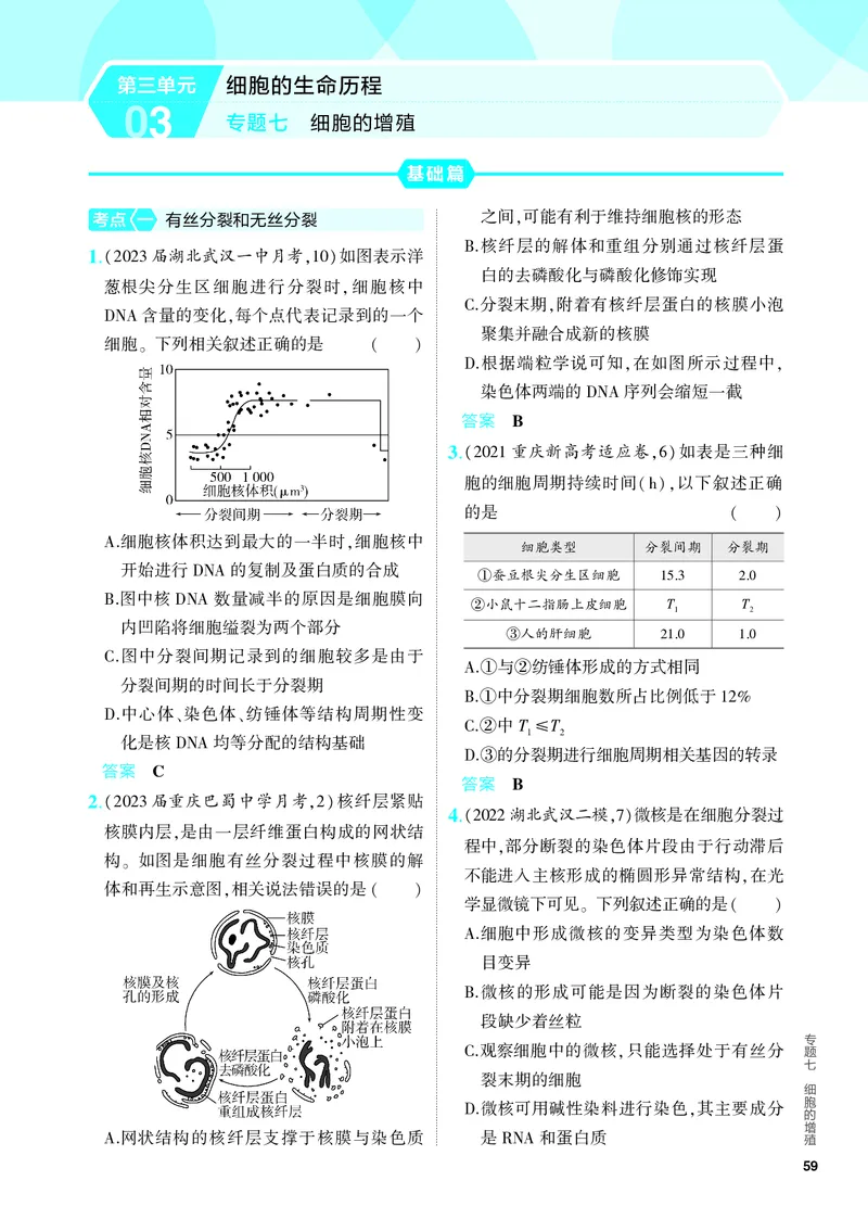 《1_07-专题七　细胞的增殖（教参电子书—分层集训）_2024版教学资源包_2024版.新高考版生物.5·3A版_7_专题七细胞的增殖_4_PDF教参电子书》第1页预览