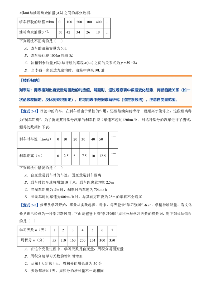 《北师2026版初中《暑假预习讲义》第12讲函数(8类重点题型+过关检测)(原卷版)_26秋初中教辅资料_26秋初中《暑假预习》_（数学）2026版初中《暑假衔接讲义》新8年级上册（北师）》第5页预览