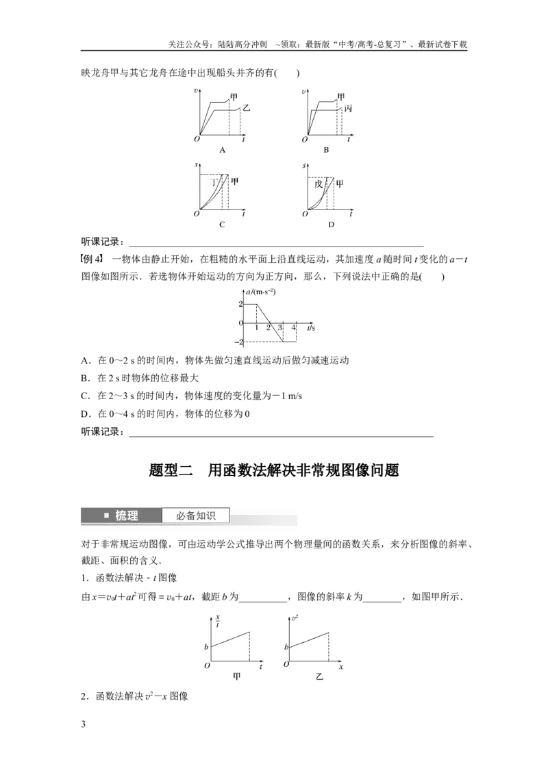《第1章专题强化1　运动图像问题_04-物理-高考总复习_一轮复习_2024年_2024高考物理大一轮复习课件讲义新人教版知识总结_2024年高考物理一轮复习讲义（新人教版）_学生版在此文件夹》第3页预览