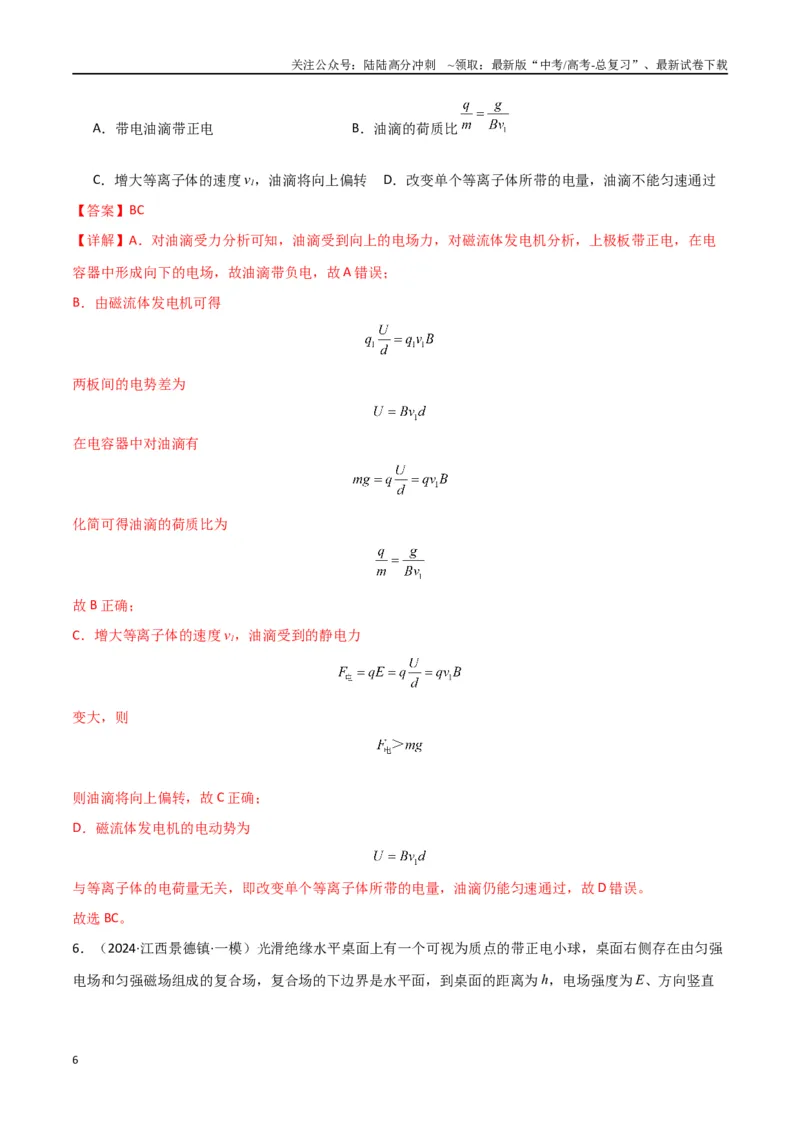 《专题12带电粒子在组合场、叠加场中的运动（解析版）_04-物理-高考总复习_专项复习_2024年_2024届新高考物理冲刺专项训练300题_资料》第6页预览