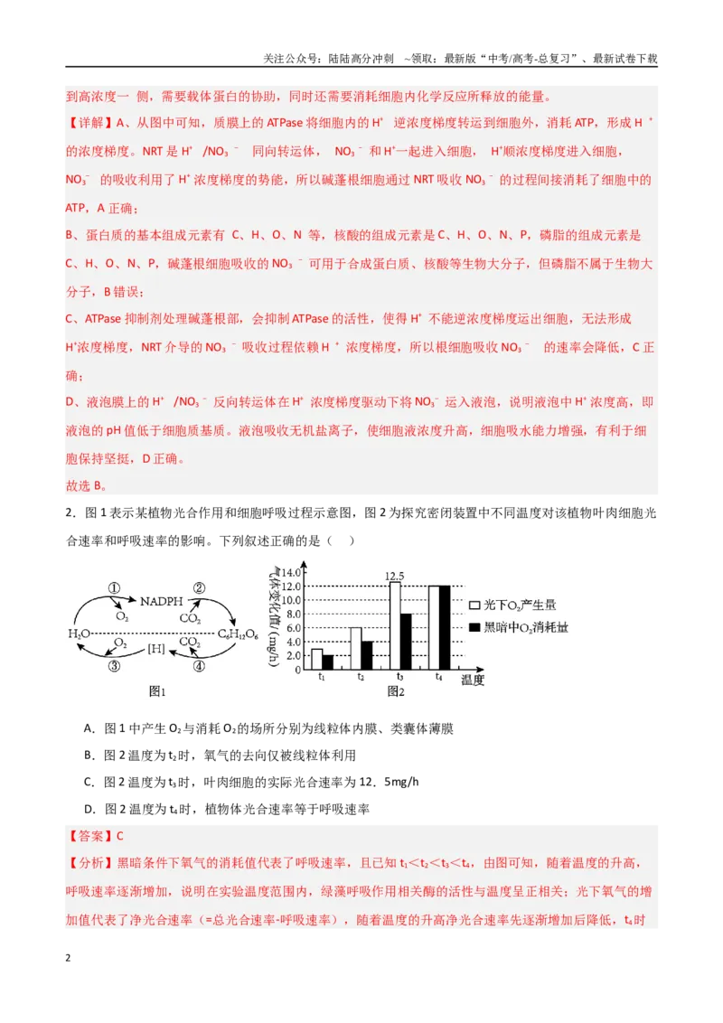 《生物（黑吉辽蒙卷02）（全解全析）_06-生物-高考总复习_专项复习_2025年_2025年高考押题预测卷（多地区）生物》第2页预览