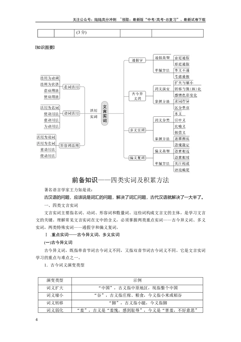 《板块五学案41　理解文言实词(一)——词分古今，义究源流_一轮复习_2024年_2024高考语文大一轮复习课件讲义新人教版知识总结_2024年高考语文一轮复习讲义（部编新高考版）》第4页预览