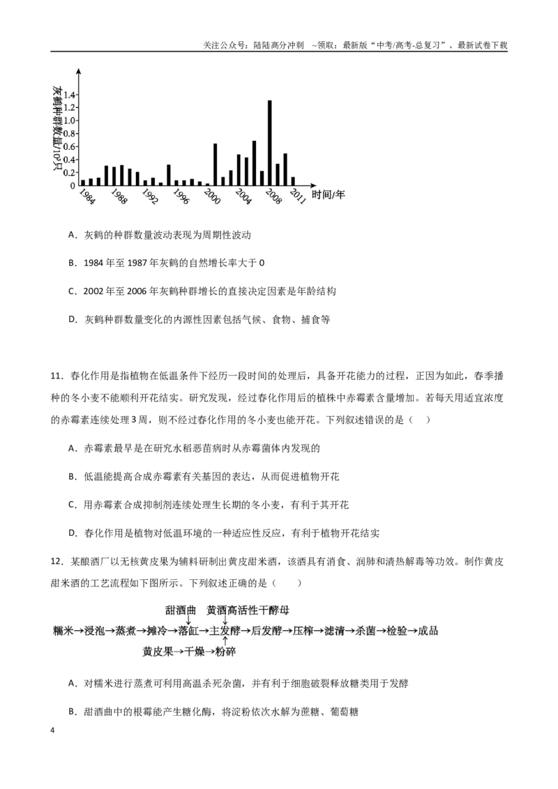 《生物（浙江卷）（考试版）_06-生物-高考总复习_一轮复习_2025年_2025年高考生物第一次模拟卷24套》第4页预览
