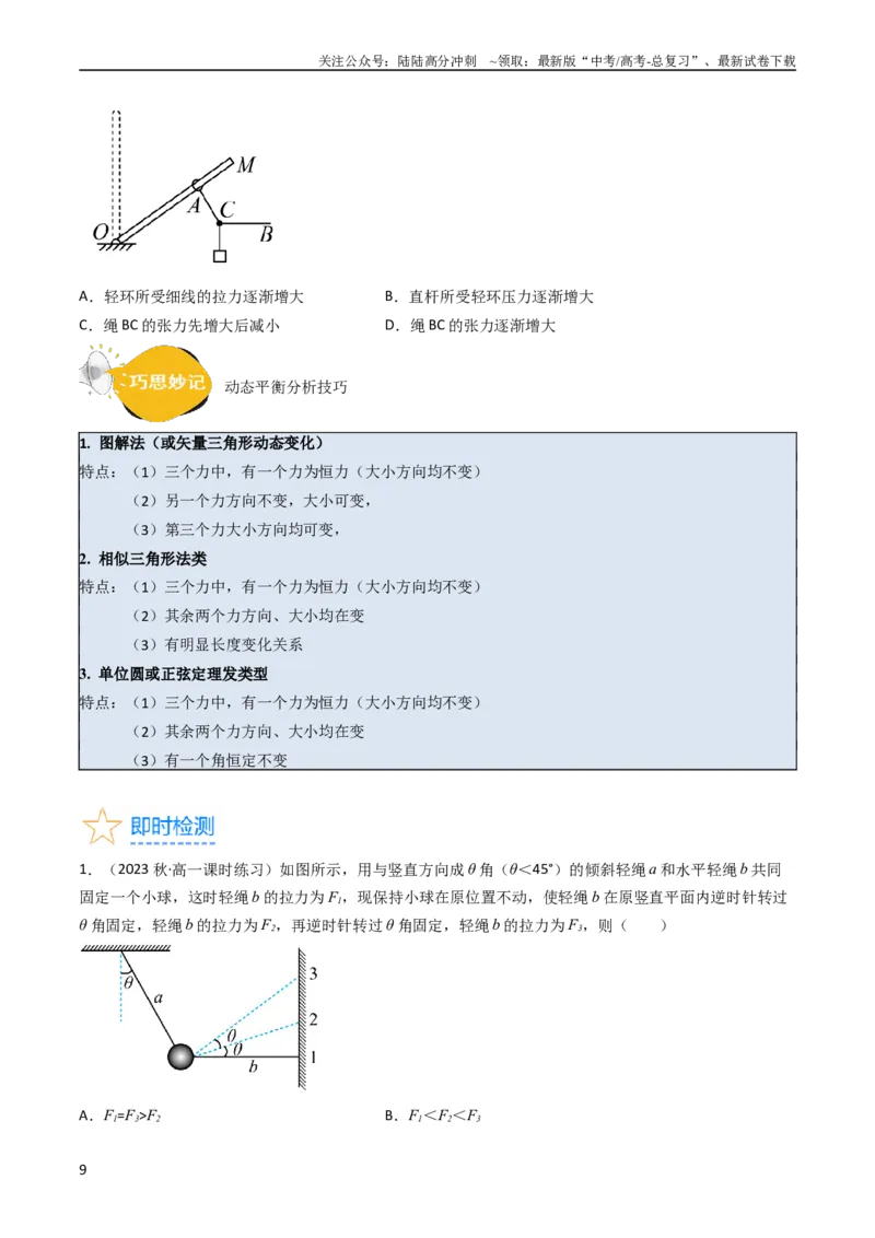 《考点07受力分析共点力的平衡（核心考点精讲精练）-备战2024年高考物理一轮复习考点帮（新高考专用）（原卷版）_04-物理-高考总复习_一轮复习_2024年》第9页预览