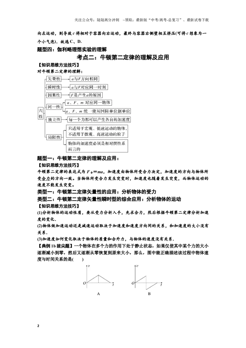 《知识点11：牛顿三个运动定律的理解（拔尖教师版）_04-物理-高考总复习_一轮复习_2024年_2024届高考物理一轮复习讲义及对应练习拔尖版（原卷+解析）_资料》第2页预览