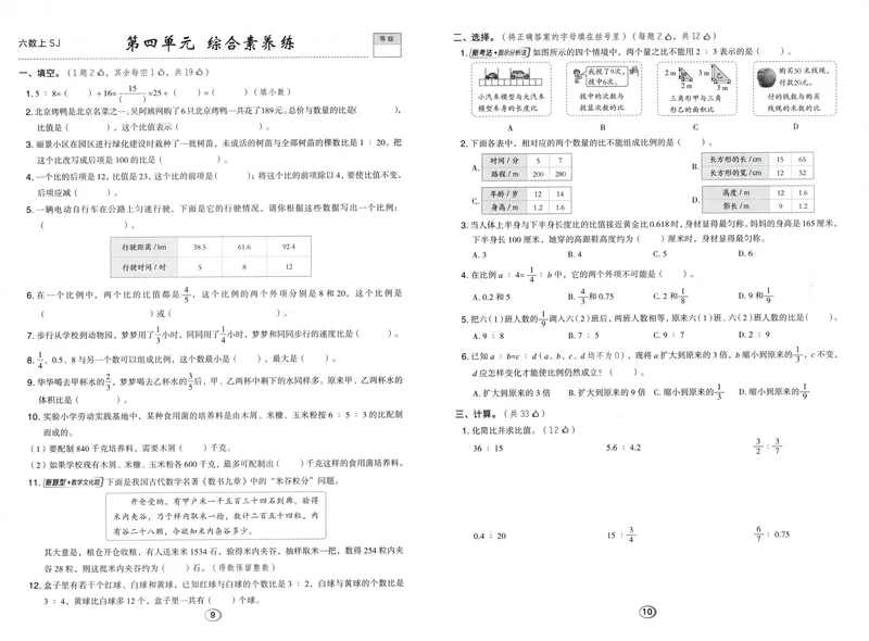 《综合素养练数学SJ6上_26秋小学初中各机构教辅大合集（一本、教材帮、阳光同学、王朝霞、实验班、小典中点、上分卷、白欧、课堂笔记等等）_26秋小学教辅资料_26秋典中点苏教数学6上》第5页预览