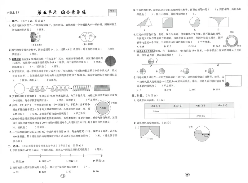 《综合素养练数学SJ6上_26秋小学初中各机构教辅大合集（一本、教材帮、阳光同学、王朝霞、实验班、小典中点、上分卷、白欧、课堂笔记等等）_26秋小学教辅资料_26秋典中点苏教数学6上》第9页预览