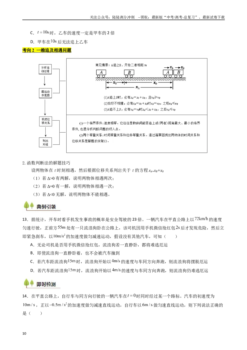 《考点04运动图像问题追及相遇问题 （核心考点精讲精练）（学生版）_04-物理-高考总复习_一轮复习_2025年_2025年高考物理一轮复习考点精讲精练（新高考通用）》第10页预览