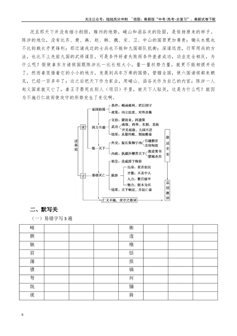 《突破三关：第13篇《过秦论》（上）（解析版）_专项复习_2024年_2024年新高考语文必背古诗文60篇突破三关（知识关默写关阅读关）全攻略（全国通用）_资料_1-资料》第6页预览
