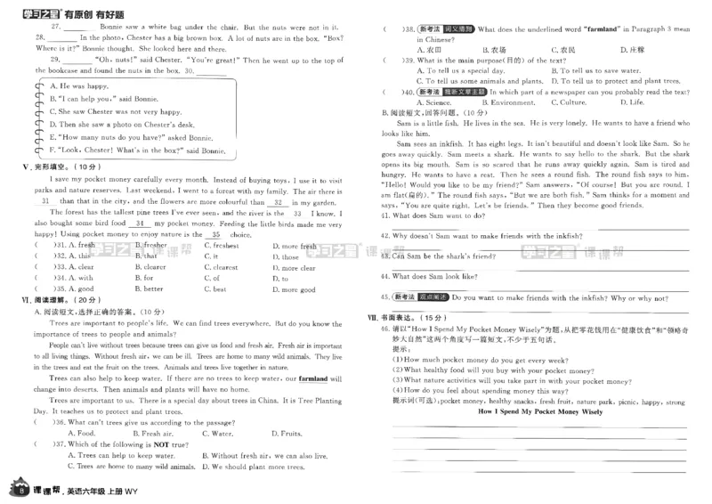 《单元检测卷_26秋小学初中各机构教辅大合集（一本、教材帮、阳光同学、王朝霞、实验班、小典中点、上分卷、白欧、课堂笔记等等）_26秋小学教辅资料_26秋学习之星《课课帮》_英语_944》第10页预览