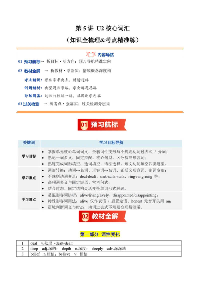 《第5讲U2核心词汇（暑假预习讲义）（知识全梳理&考点精准练）（原卷版）_26秋初中教辅资料_26秋初中《暑假预习》_2026秋《暑假自学课》7上数学（沪教版▪五四制）》第1页预览
