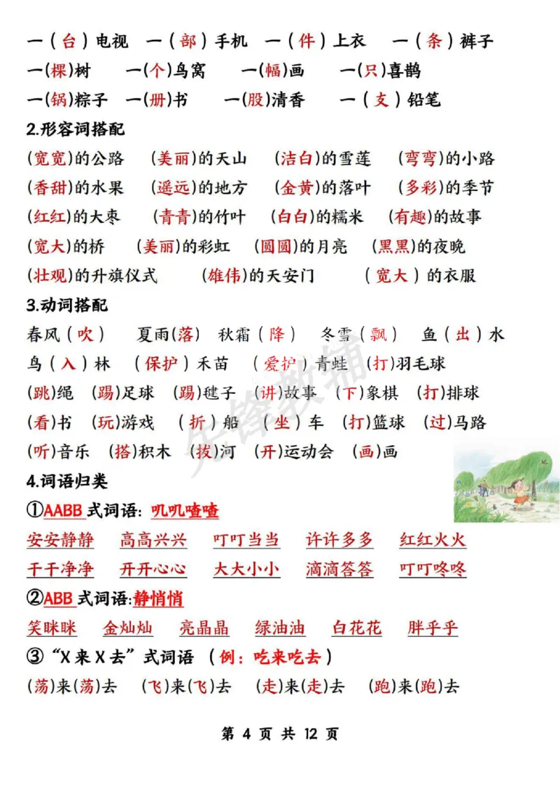 《一年级（下）语文期中高频考点汇总_1年级下册同步教辅_1下-语文_一下语文-复习资料》第4页预览