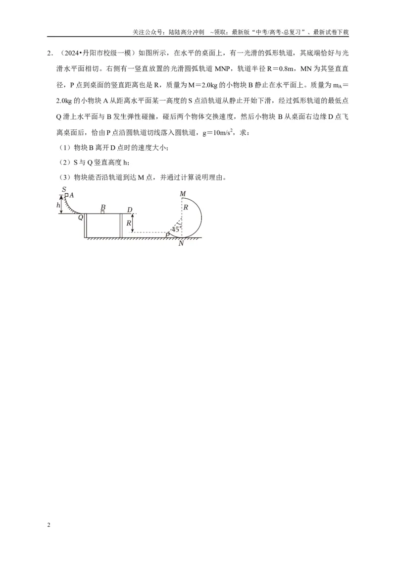 《疑难压轴1多体多过程问题中力和运动的综合分析（学生版）_04-物理-高考总复习_专项复习_2025年_2025年高考物理易错题汇总重难点题型举一反三专项训练_资料》第2页预览