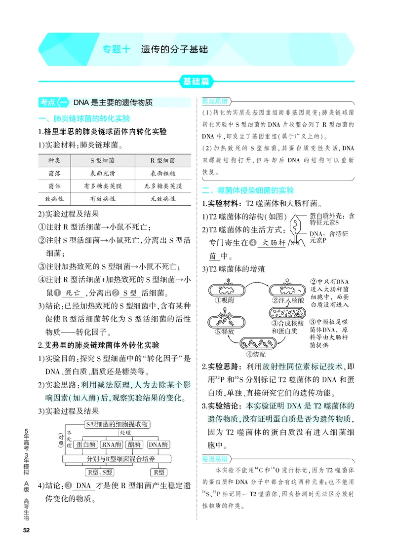 《1_10-专题十　遗传的分子基础（教参电子书—知识讲解）_2024版教学资源包_2024版.新高考版生物.5·3A版_10_专题十遗传的分子基础_4_PDF教参电子书》第1页预览