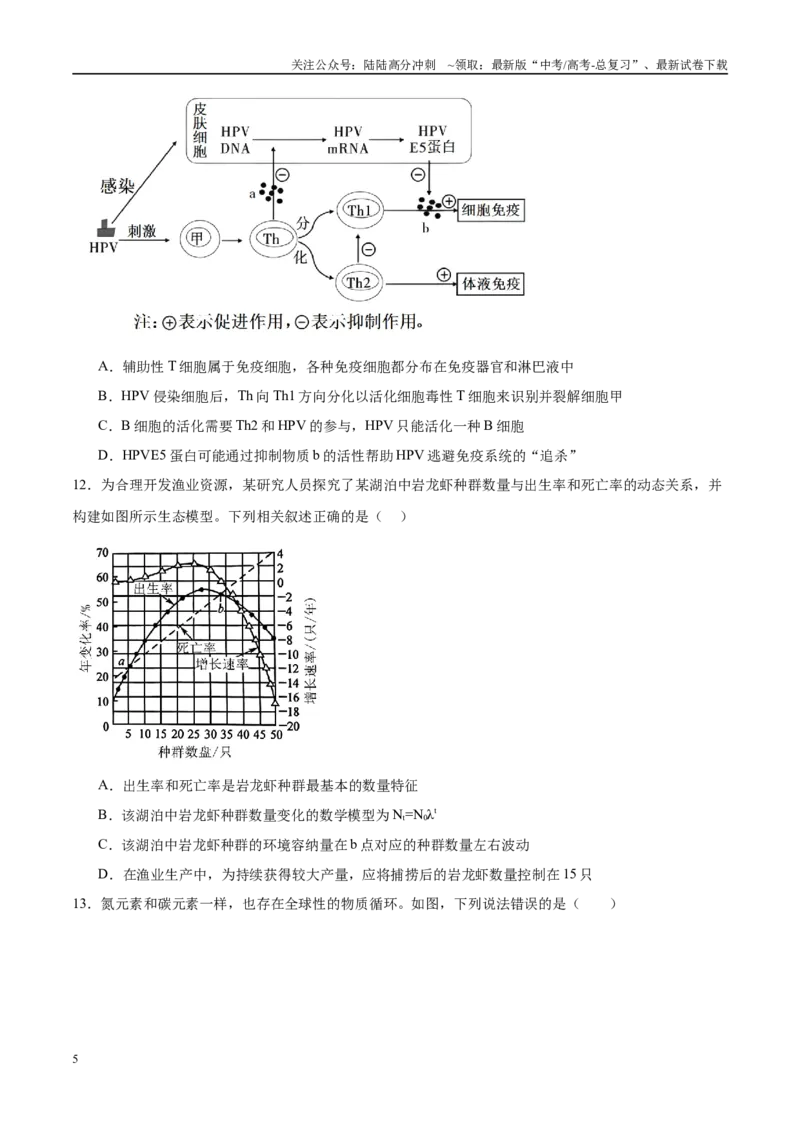 《模拟卷07（新高考八省专用）（考试版）_06-生物-高考总复习_专项复习_2025年_2025年高考生物模拟卷（新高考八省专用）8套》第5页预览
