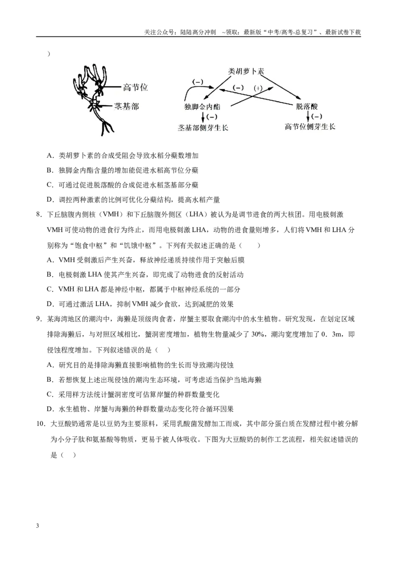 《生物（江西卷02）（考试版）_06-生物-高考总复习_专项复习_2025年_2025年高考押题预测卷（多地区）生物》第3页预览