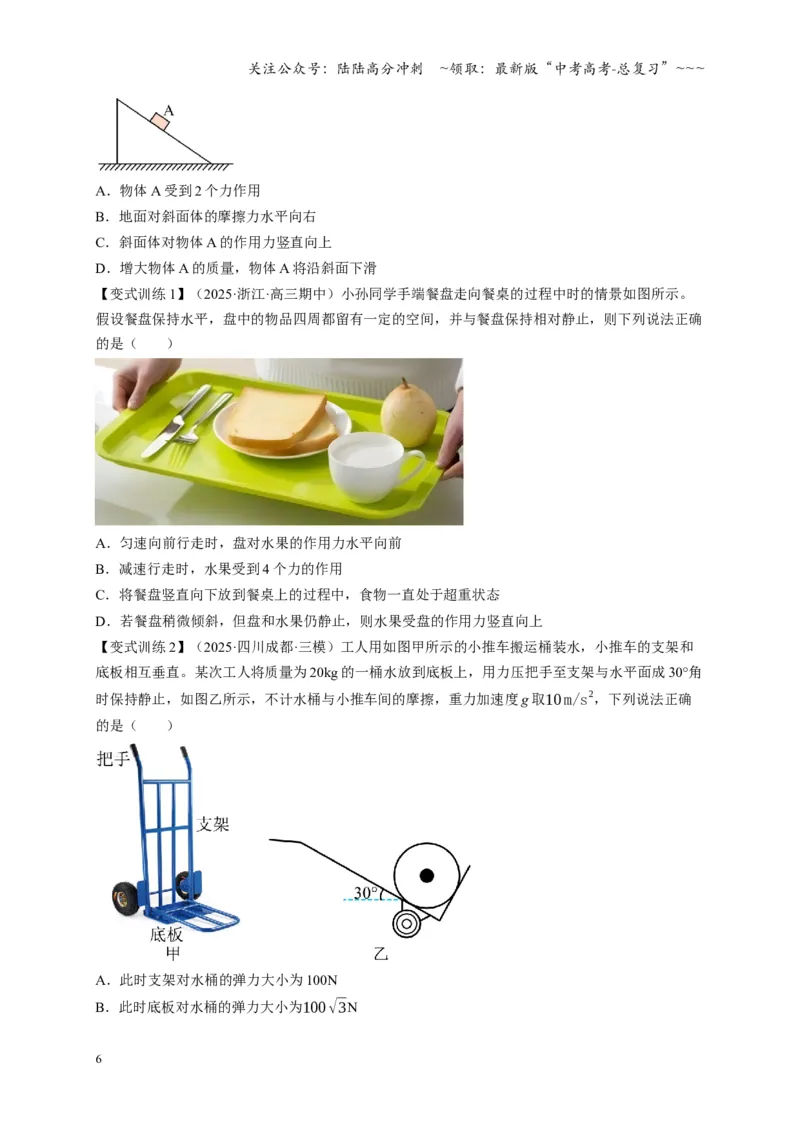 《第07讲共点力的平衡（复习讲义）（四川专用）（学生版）_04-物理-高考总复习_一轮复习_2026年-物理高考一轮复习_2026年高考物理一轮课件+讲义+练习（四川专用）-G335》第6页预览
