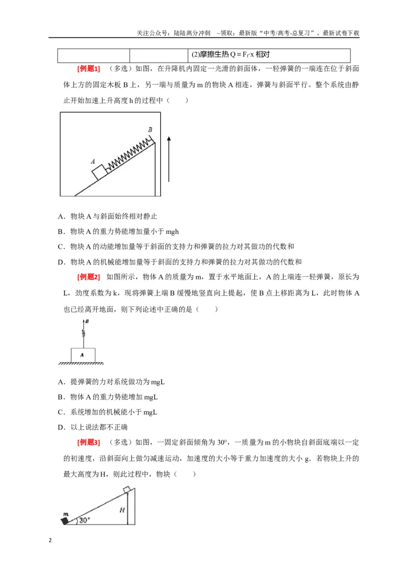 《专题12功能关系能量守恒（原卷版）_04-物理-高考总复习_专项复习_2024年_2024高考物理三轮冲刺复习热点知识讲练题型归纳练_资料》第2页预览