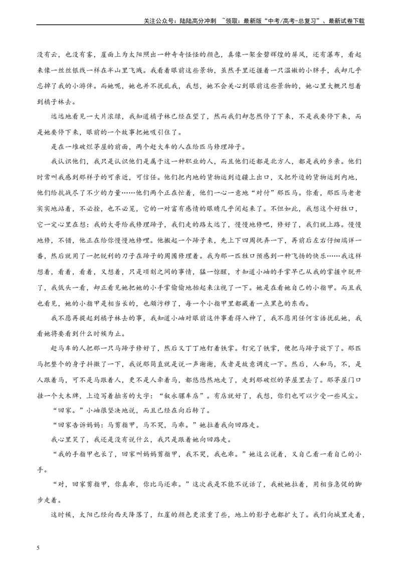 《真题重组卷02（全国甲卷、乙卷通用）（考试版）_二轮复习_2024年_2024年高考语文真题重组卷二模（全国甲卷、乙卷通用）》第5页预览