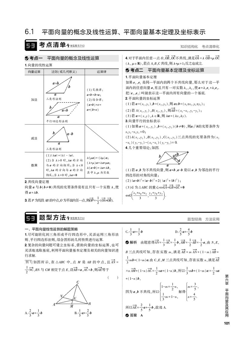 《1_6.1平面向量的概念及线性运算、平面向量基本定理及坐标表示（PDF版）_2023版教学资源包_2023版新高考新教材版高考总复习数学5·3B版_6_第六章平面向量及其应用_1_专题电子书》第2页预览