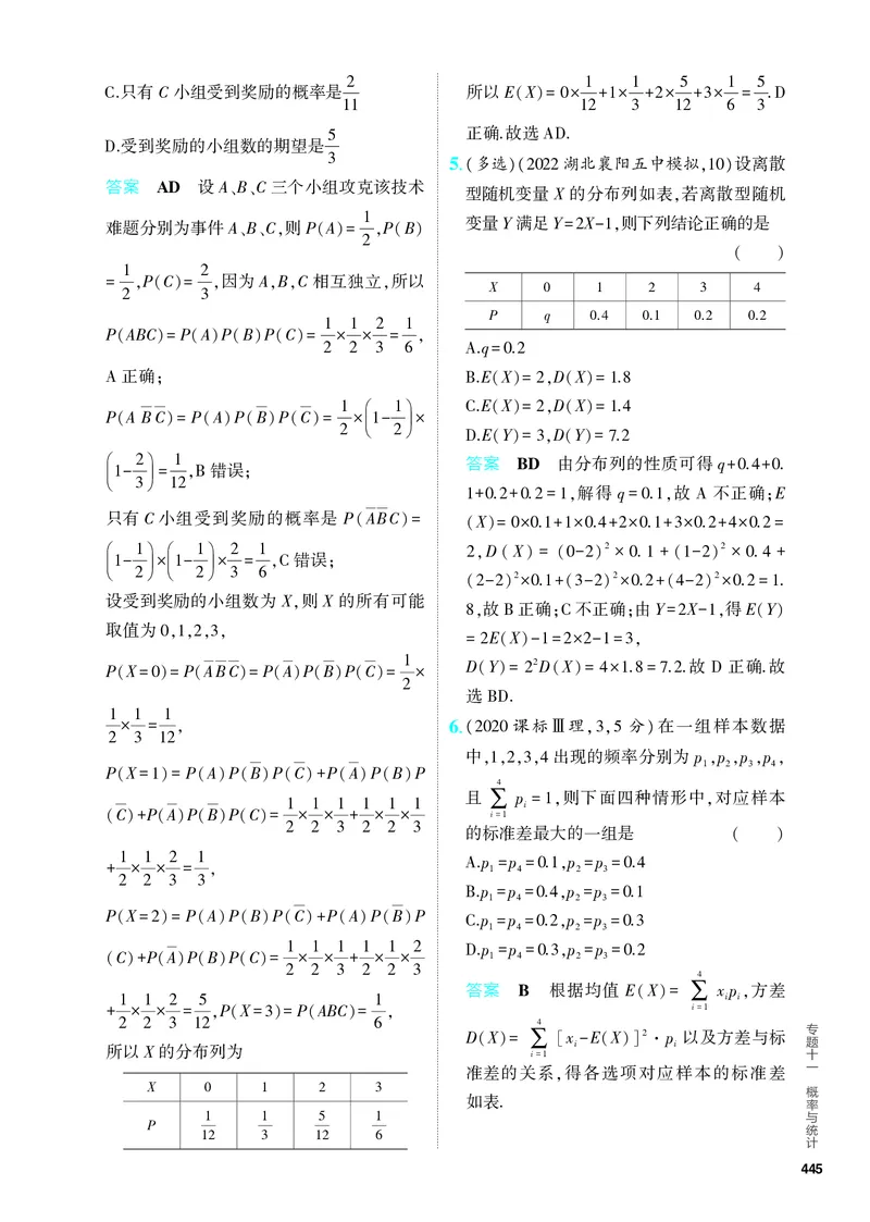 《1_11.2　离散型随机变量及其分布列、均值与方差（分层集训）_2024版教学资源包_2024版.新高考版数学.5·3A版_35_专题十一112离散型随机变量及其分布列、均值与方差_4_PDF教参电子书》第2页预览