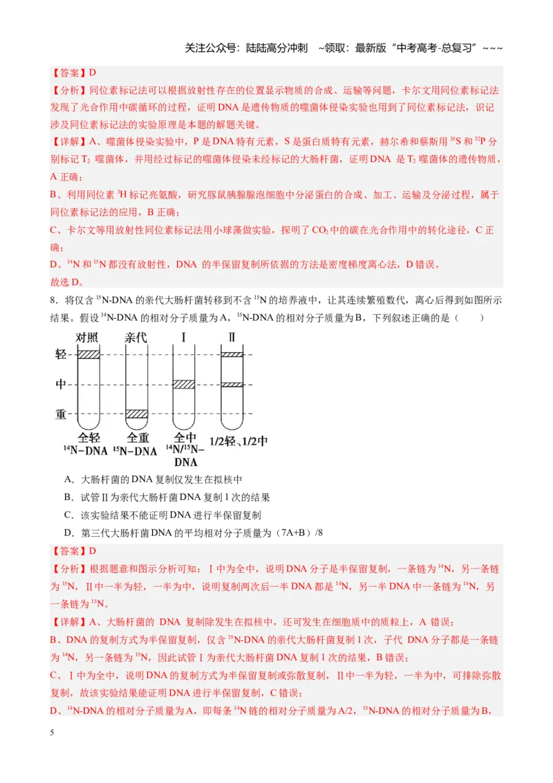 《第18讲DNA分子的结构、复制与基因的本质（专项训练）（黑吉辽蒙专用）（教师版）_06-生物-高考总复习_一轮复习_2026年-生物高考一轮复习》第5页预览