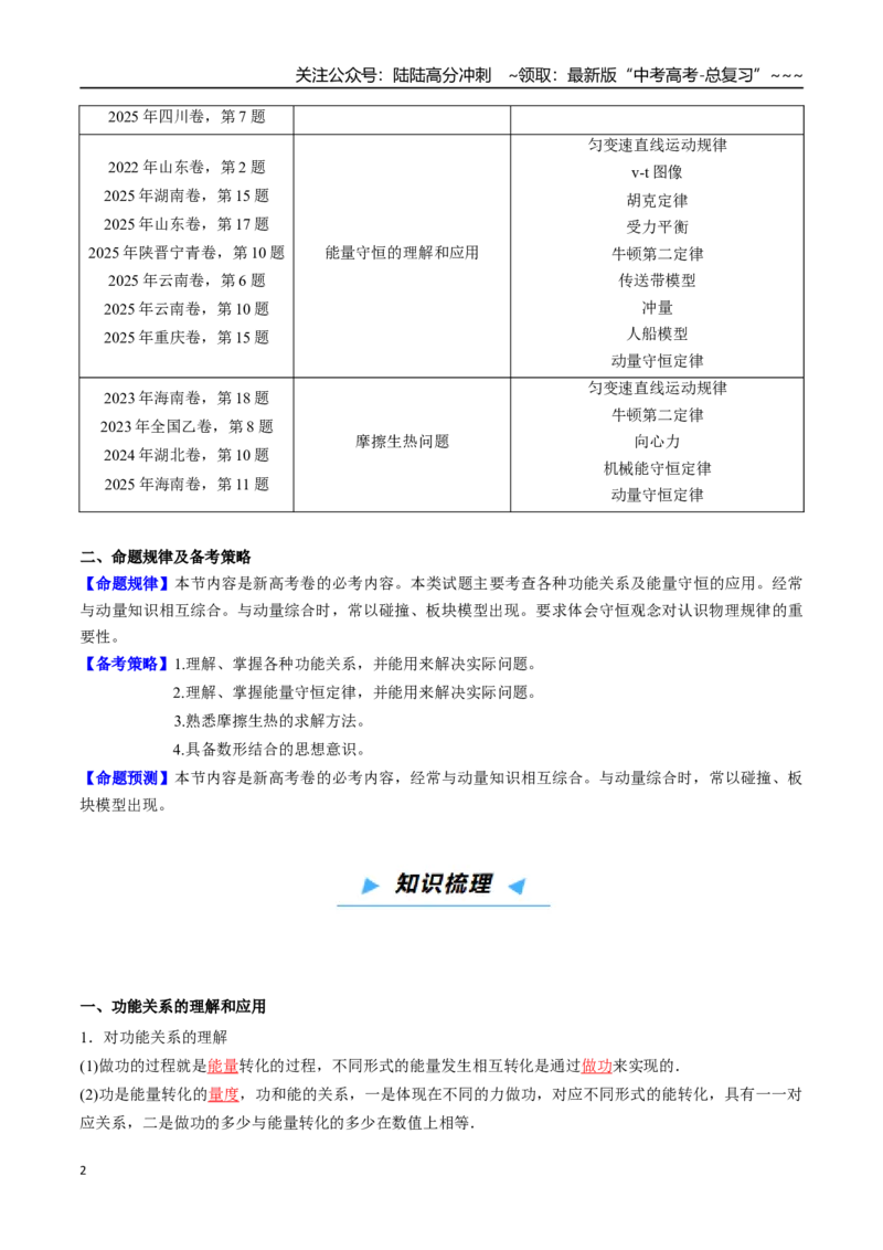 《第21讲功能关系和能量守恒（高效培优讲义）（教师版）_04-物理-高考总复习_一轮复习_2026年-物理高考一轮复习_2026年高考物理一轮复习考点精讲精练（新高考通用）-G58_2026版》第2页预览