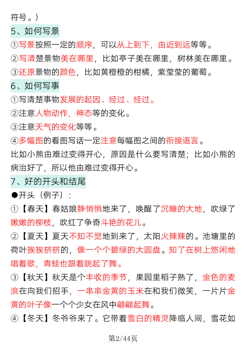 《一年级语文常考看图写话专项训练_1年级下册同步教辅_1下-语文_一下语文-看图写话》第2页预览
