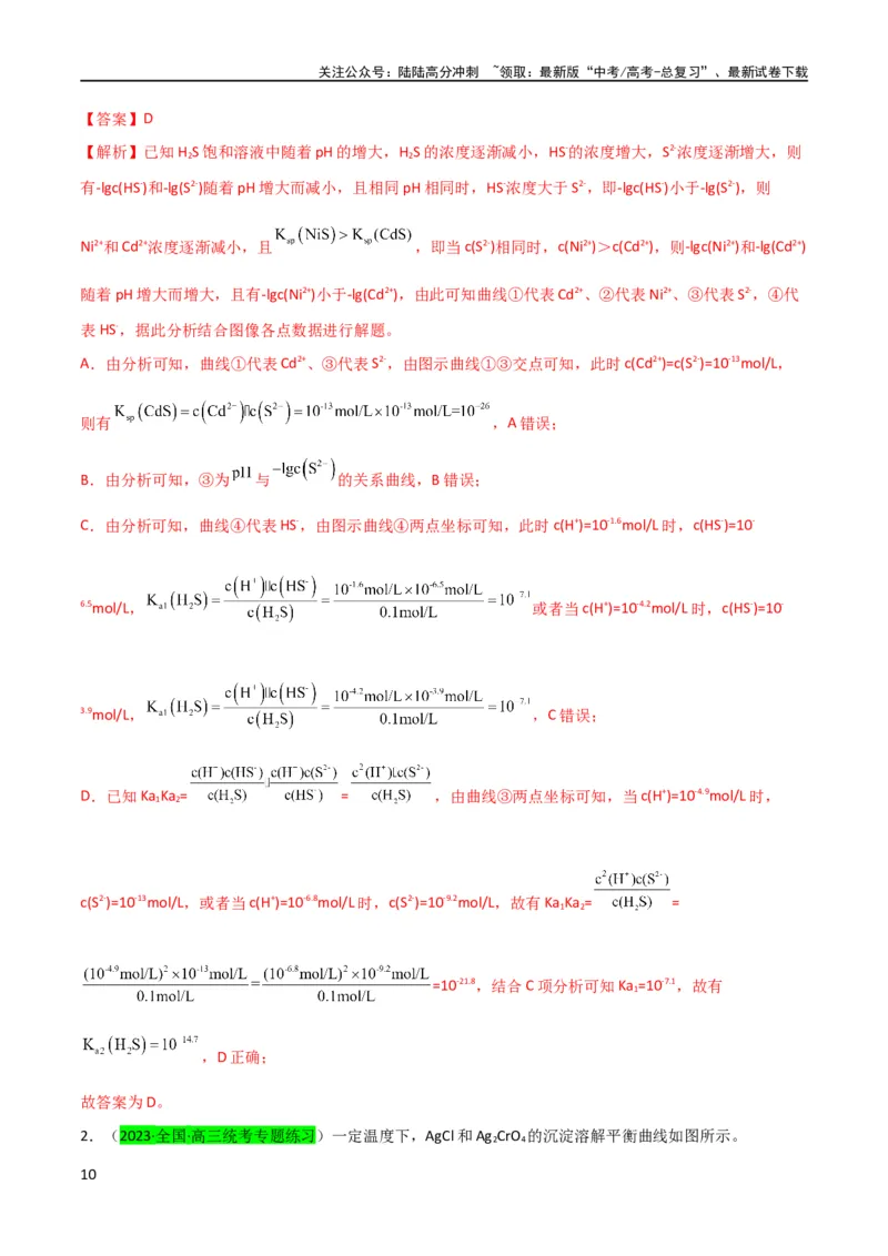 《升级版微专题39水溶液中平衡图像的拓展与探析-备战2024年高考化学考点微专题（解析版）(全国版)_05-化学-高考总复习_一轮复习_2024年_资料》第10页预览