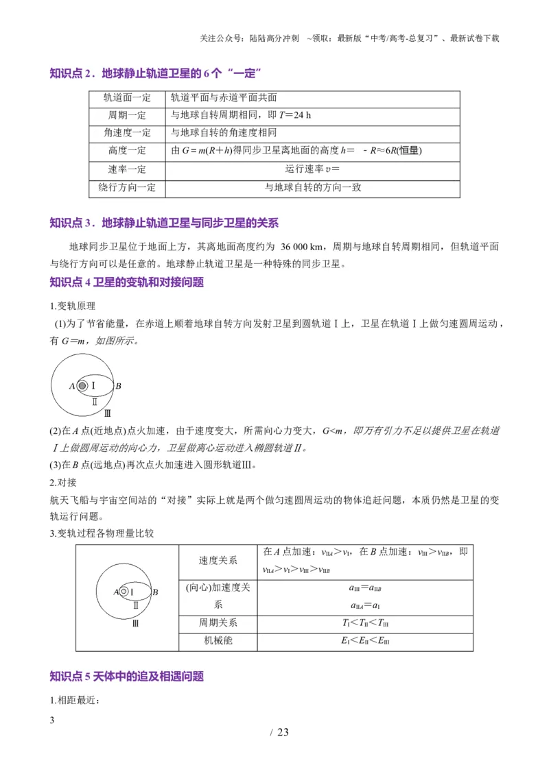 《第18讲天体运动中的三大模型（讲义）（教师版）_04-物理-高考总复习_一轮复习_2025年_2025年高考物理一轮复习讲义+练习+课件（新教材新高考）_第五章万有引力与航天》第3页预览