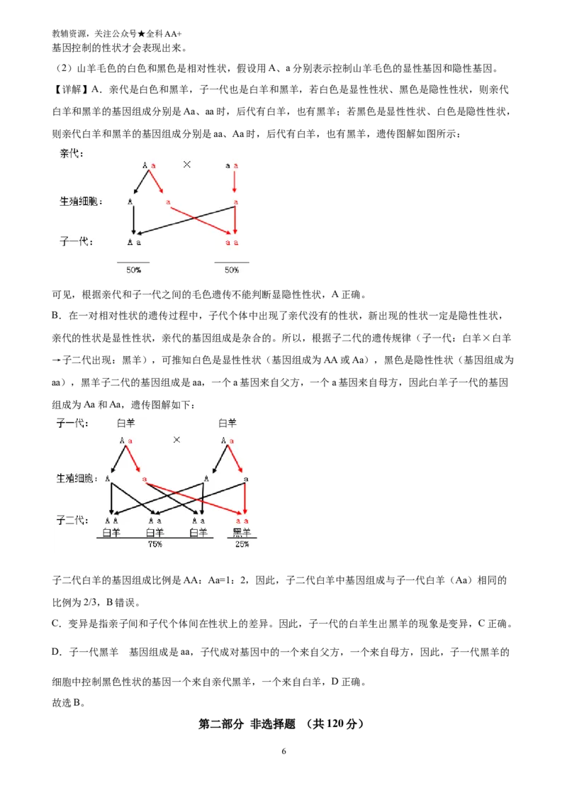 《2025四川省泸州市中考生物真题(解析版)_历年中考真题2013-2025_初中生物历年中考真题（2015-2025）_2025年全国中考真题_2025四川省泸州市中考生物真题》第6页预览