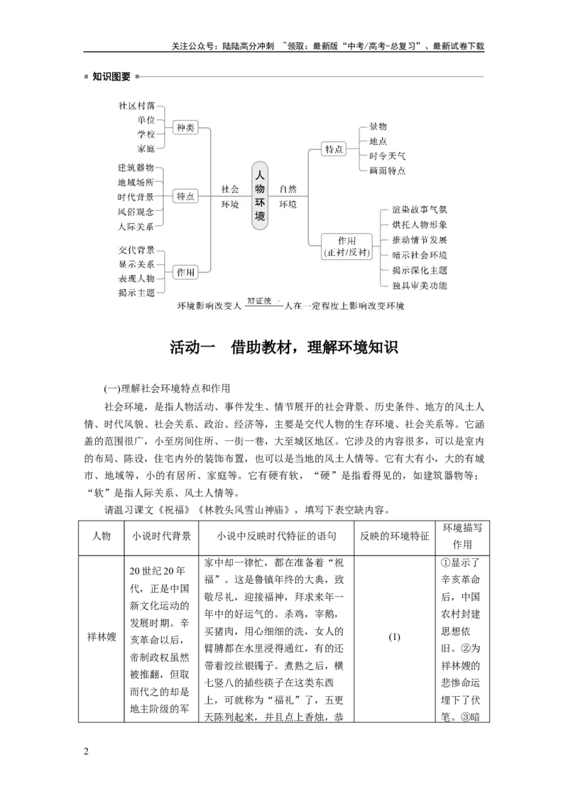 《板块二　学案11　分析环境描写——研读“风景”，聚焦人物_一轮复习_2025年_2025年大一轮复习讲义人教版语文_资料_1-资料_大一轮复习讲义教师专用_板块二~板块五》第2页预览