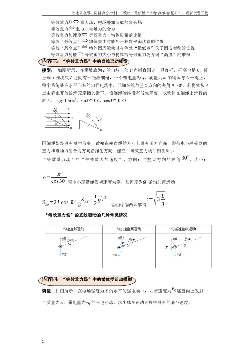 《第09讲带电粒子在复合场中的运动及“等效重力场”模型（原卷版）_04-物理-高考总复习_一轮复习_2024年_2024年高考物理一轮复习模型解题技巧巩固练习备考》第2页预览