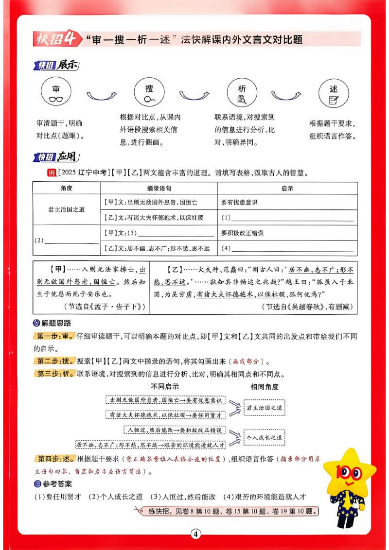 《语文解题快招A4_2027版中考《金考卷中考45套汇编》（语文）（辽宁版）》第4页预览