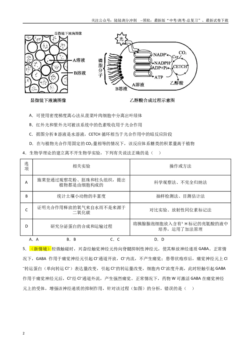 《生物（河北卷02）（考试版）_06-生物-高考总复习_专项复习_2025年_2025年高考押题预测卷（多地区）生物》第2页预览
