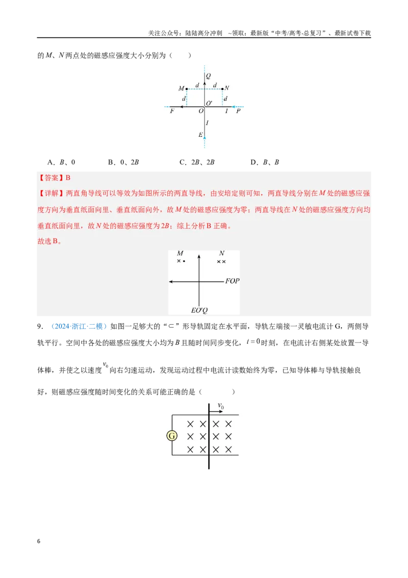 《专题13电磁感应与电磁波初步（解析版）_04-物理-高考总复习_专项复习_2024年_2024年高考物理自我测评专题练（全国通用）_资料》第6页预览