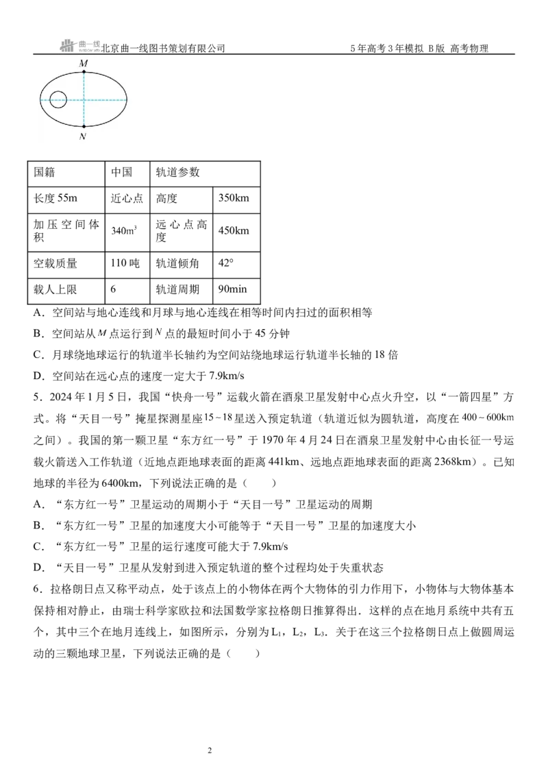 《13_05.综合检测（五）万有引力与宇宙航行学生版_2026版教学资源包_202653高考总复习A版_山东版_2026版.山东版.选考总复习.物理.5·3A版_三、综合检测练_学生版_1_模块综合检测》第2页预览