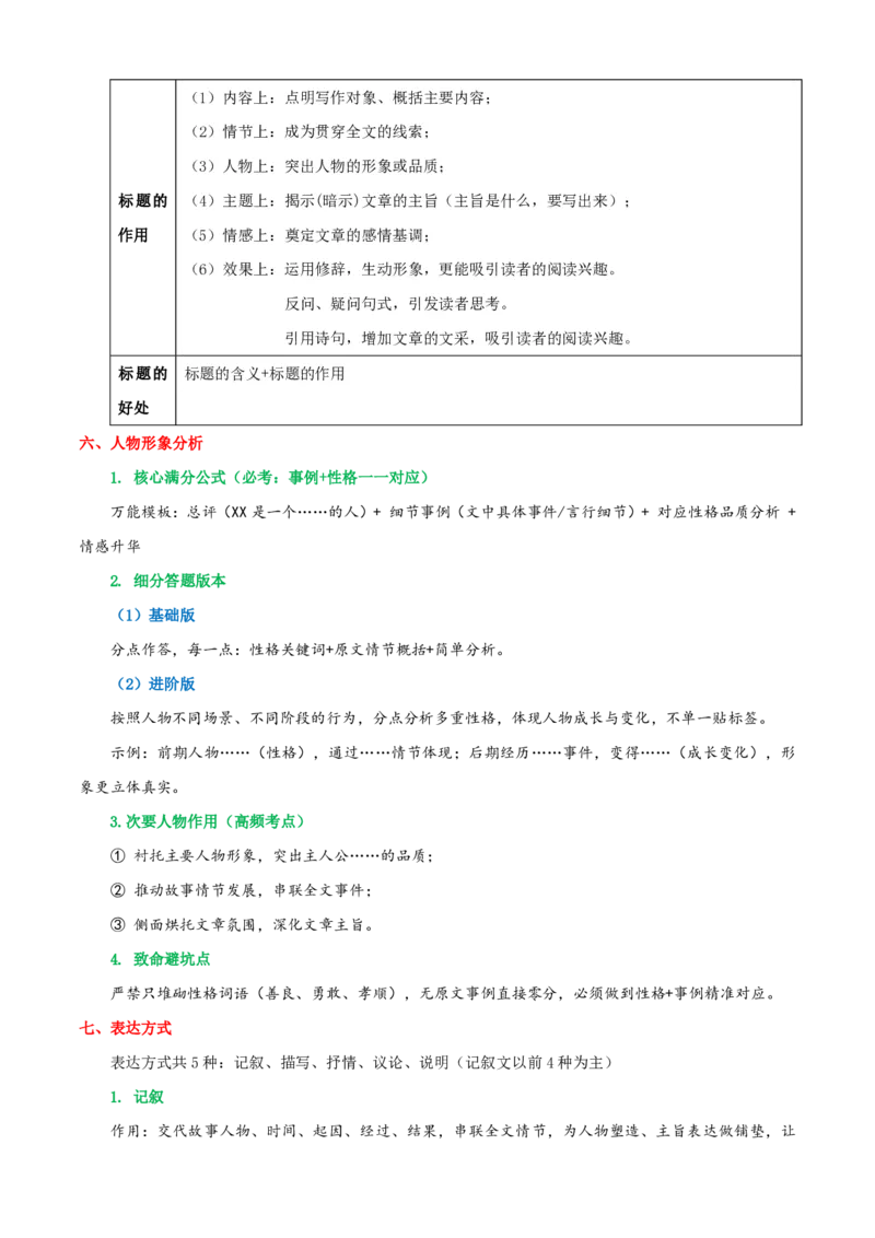《统编2026年《暑假预习讲义》第04讲记叙文阅读（暑假复习讲义）（自学课）（原卷版）_26秋初中教辅资料_26秋初中《暑假预习》_2026秋《暑假自学课》8上语文（人教版）》第10页预览