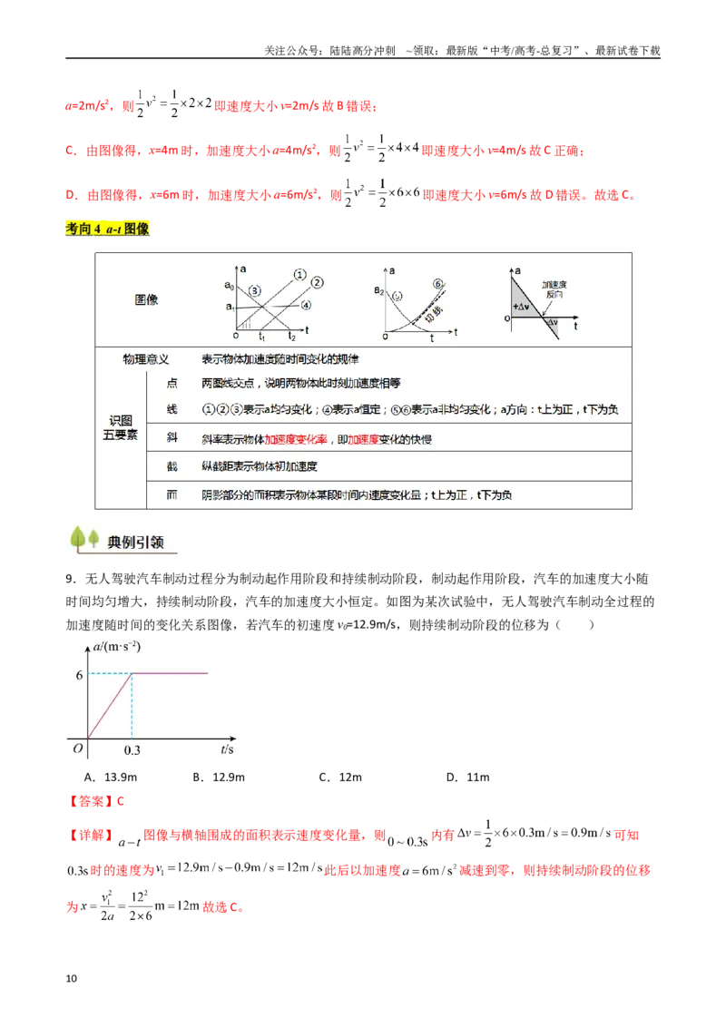 《考点04运动图像问题追及相遇问题 （核心考点精讲精练）（教师版）_04-物理-高考总复习_一轮复习_2025年_2025年高考物理一轮复习考点精讲精练（新高考通用）》第10页预览